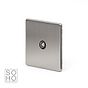 Soho Lighting Brushed Chrome TV Coaxial Aerial Socket Black Ins Screwless