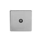 Brushed Chrome 1 Gang Co Axial and Satelite Socket with Black Insert