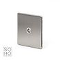 Soho Lighting Brushed Chrome TV Coaxial Aerial Socket White Ins Screwless