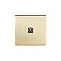 Soho Lighting Brushed Brass TV Coaxial Aerial Socket Black Ins Screwless