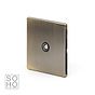 Soho Lighting Antique Brass TV Coaxial Aerial Socket Black Ins Screwless