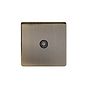 Soho Lighting Antique Brass TV Coaxial Aerial Socket Black Ins Screwless