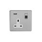 Chrome Single USB Socket