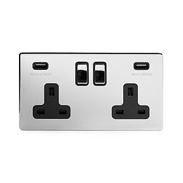 Polished Chrome Double USB Socket