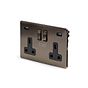 Soho Lighting Antique Brass 2 Gang 13A DP Socket with 2 x USB-A 4.8A