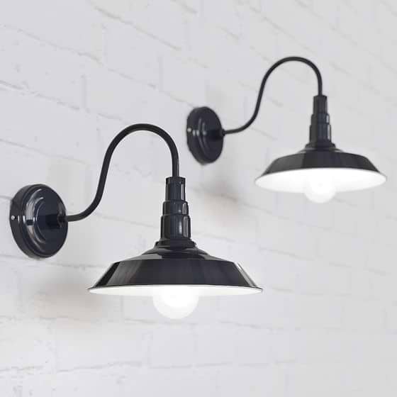 Argyll Industrial Wall Light Squid Ink Navy Blue