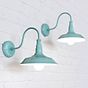 Duck Egg Blue Turquoise Industrial Wall Light - Argyll - Soho Lighting