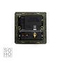 Soho Lighting Matt Black and Antique Brass 1 Gang 13A SP Socket with USB-A 2.1A