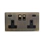 Antique Brass USB C Socket