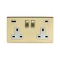 Brushed Brass and White USB C socket