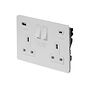 Soho Lighting White Metal Flat Plate 2 Gang USB A+C Socket (13A Socket + 2 USB Ports A+C 3.1A) 