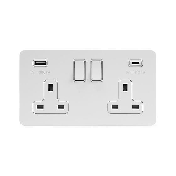 White Metal USB C Socket