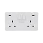 White Plastic 2 Gang USB C sockett
