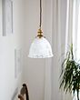 Soho Lighting D'Arblay Lacquered Antique Brass French Style Scalloped Prismatic Glass Dome Pendant Light