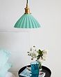 Scallop Shell Soft Sea Green Pendant Light