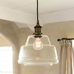 Stepped Clear Glass Pendant Light