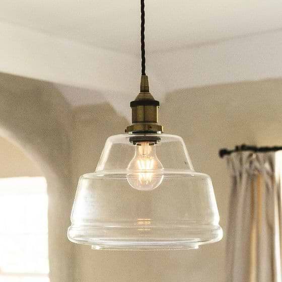 Stepped Clear Glass Pendant Light