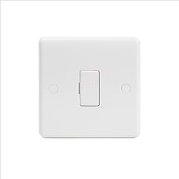 Lieber Silk White 13A Unswitched Connection Unit Flex Outlet - Curved Edge