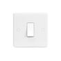 Lieber Silk White 45A 1 Gang Double Pole Switch Single Plate - Curved Edge