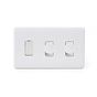 Lieber Silk White 3 Gang Rocker and Dimmer Switch Combo(1 x 2 Way Switch & 2 x Intelligent Dimmer) - Curved Edge