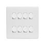 Lieber Silk White 8 Gang Dimmer Switch Trailing Edge LED 150W LED (300w Halogen/Incandescent) - Curved Edge