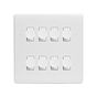 Lieber Silk White 8 Gang 2 -Way Intelligent Dimmer LED 150W LED (300w Halogen/Incandescent) - Curved Edge