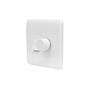 Lieber Silk White Dimmer and Rocker Switch Combo (2 Way Switch & Trailing Dimmer)