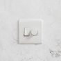 Lieber Silk White Dimmer and Rocker Switch Combo (2 Way Switch & 2 Way Intelligent Dimmer)