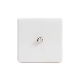 Lieber Silk White 1 Gang Satellite Socket - Curved Edge