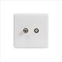 Lieber Silk White TV+ Satellite Socket - Curved Edge