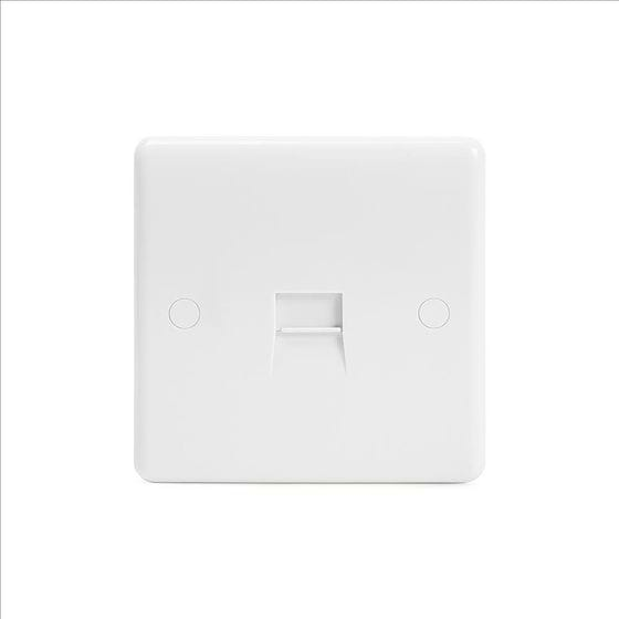 Lieber Silk White 1 Gang Telephone Master Socket,BT - Curved Edge