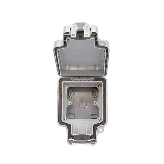 Lieber Grey Single Outdoor Socket Enclosure IP66 Weatherproof