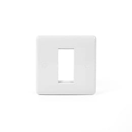 White Plastic 1 Gang Euro Module Faceplate