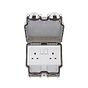 Lieber Silk White 2 Gang Outdoor Socket 13A Double Pole IP66 Weatherproof