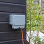 Lieber Silk White 2 Gang RCD Outdoor Socket 13A RCD Latched-30mA Type A Double Pole IP66 Weatherproof
