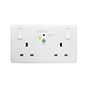 Lieber Silk White 13A 2 Gang Switched Socket RCD Latched-30mA Type A Double Pole