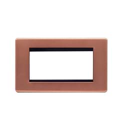Brushed Copper 2 Gang Euro Module Faceplate