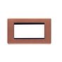 Lieber Brushed Copper Double Data Plate 4 Modules - Black Insert Screwless