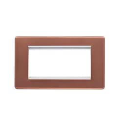 Brushed Copper 2 Gang Euro Module Faceplate