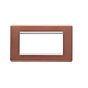 Lieber Brushed Copper Double Data Plate 4 Modules - White Insert Screwless