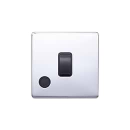 Polished Chrome 20A Double Pole Switch with Flex Outlet