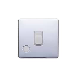 Polished Chrome 20A Double Pole Switch with Flex Outlet