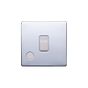 Lieber Polished Chrome 20A 1 Gang Double Pole Switch Flex Outlet - White Insert Screwless