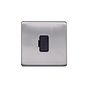 Lieber Brushed Chrome 13A UnSwitched Fused Spur (FCU) - Black Insert Screwless