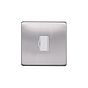 Lieber Brushed Chrome 13A UnSwitched Fused Connection Unit (FCU) - White Insert Screwless