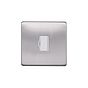 Lieber Brushed Chrome 13A UnSwitched Fused Spur (FCU) - White Insert Screwless