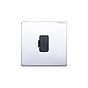 Lieber Polished Chrome 13A UnSwitched Fused Spur (FCU) - Black Insert Screwless