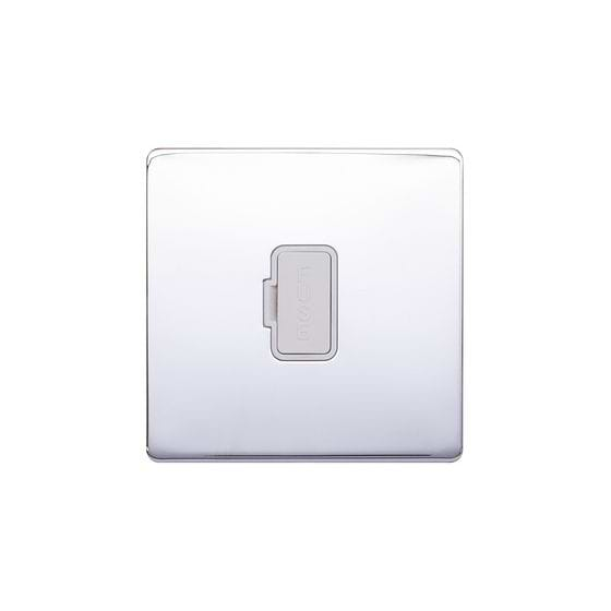 Lieber Polished Chrome 13A UnSwitched Fused Connection Unit (FCU) - White Insert Screwless