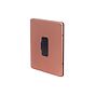 Lieber Brushed Copper 13A UnSwitched Fused Connection Unit (FCU) - Black Insert Screwless