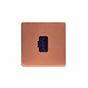 Lieber Brushed Copper 13A UnSwitched Fused Connection Unit (FCU) - Black Insert Screwless